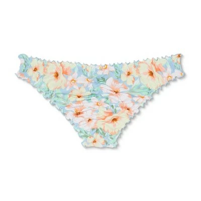 Women's Ruffle Cheeky Bikini Bottom - Shade & Shore™ Light Blue Floral 8 Women's Ruffle Cheeky Bikini Bottom - Shade & Shore™ Light Blue Floral - Image 6
