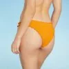 Women's Ribbed Ruffle High Leg Extra Cheeky Bikini Bottom - Shade & Shore™ Golden Yellow -Swimsuits Popular Store unnamed file 1569