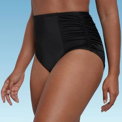 Women's Slimming Control Shirred High Waist Bikini Bottom - Beach Betty by Miracle Brands Blue 4 Women's Slimming Control Shirred High Waist Bikini Bottom - Beach Betty by Miracle Brands Blue - Image 2