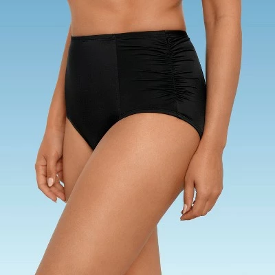 Women's Slimming Control Shirred High Waist Bikini Bottom - Beach Betty by Miracle Brands Blue 5 Women's Slimming Control Shirred High Waist Bikini Bottom - Beach Betty by Miracle Brands Blue - Image 3