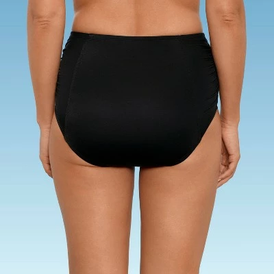 Women's Slimming Control Shirred High Waist Bikini Bottom - Beach Betty by Miracle Brands Blue 8 Women's Slimming Control Shirred High Waist Bikini Bottom - Beach Betty by Miracle Brands Blue - Image 6