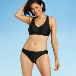 Women's Medium Coverage Hipster Bikini Bottom - All in Motion™ Black -Swimsuits Popular Store unnamed file 1616