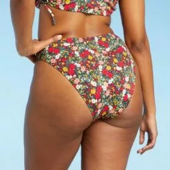 Juniors' Ribbed Cheeky Mid-Rise Bikini Bottom - Xhilaration™ Multi Floral Print -Swimsuits Popular Store unnamed file 1641