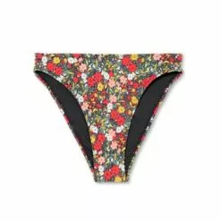 Juniors' Ribbed Cheeky Mid-Rise Bikini Bottom - Xhilaration™ Multi Floral Print -Swimsuits Popular Store unnamed file 1642