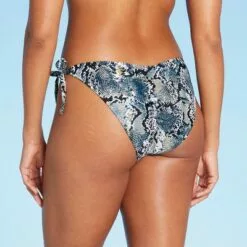 Women's Side-Tie Cheeky Bikini Bottom - Shade & Shore™ Blue Snake Print -Swimsuits Popular Store unnamed file 1652