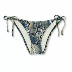 Women's Side-Tie Cheeky Bikini Bottom - Shade & Shore™ Blue Snake Print -Swimsuits Popular Store unnamed file 1653