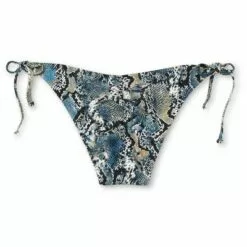 Women's Side-Tie Cheeky Bikini Bottom - Shade & Shore™ Blue Snake Print -Swimsuits Popular Store unnamed file 1654