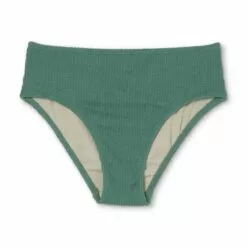 Women's Crinkle Textured Mid-Rise Medium Coverage Bikini Bottom - Kona Sol™ Moss Green -Swimsuits Popular Store unnamed file 1665