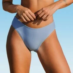 Women's Bikini Bottom Swimsuit Low Waist Blue Solid Bathing Suit-Cupshe -Swimsuits Popular Store unnamed file 1726