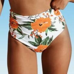Women's High Waist Bikini Bottom Swimsuit Floral Shirring Bathing Suit-Cupshe -Swimsuits Popular Store unnamed file 1742