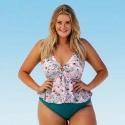 Women's Plus Size Bikini Bottom Teal High Waisted Bathing Suit -Cupshe -Swimsuits Popular Store unnamed file 1757