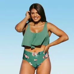 Women's Plus Size Bikini Bottom Floral High Waisted Bathing Suit-Cupshe -Swimsuits Popular Store unnamed file 1764