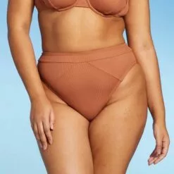 Women's Seamed High Waist Bikini Bottom - Sea Angel Orange -Swimsuits Popular Store unnamed file 1781