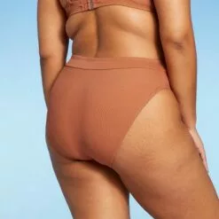 Women's Seamed High Waist Bikini Bottom - Sea Angel Orange -Swimsuits Popular Store unnamed file 1782