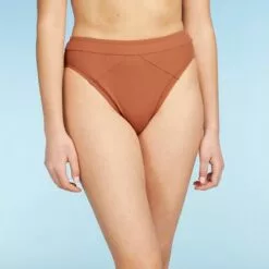 Women's Seamed High Waist Bikini Bottom - Sea Angel Orange -Swimsuits Popular Store unnamed file 1785