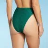 Women's Ribbed High Waist Extra High Leg Extra Cheeky Bikini Bottom - Shade & Shore™ Evergreen -Swimsuits Popular Store unnamed file 1790