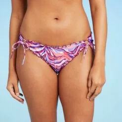 Women's Tie Detail High Leg Extra Cheeky Ruffle Bikini Bottom - Shade & Shore™ Multi Animal Print -Swimsuits Popular Store unnamed file 1803