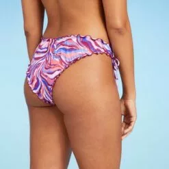 Women's Tie Detail High Leg Extra Cheeky Ruffle Bikini Bottom - Shade & Shore™ Multi Animal Print -Swimsuits Popular Store unnamed file 1804