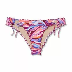 Women's Tie Detail High Leg Extra Cheeky Ruffle Bikini Bottom - Shade & Shore™ Multi Animal Print -Swimsuits Popular Store unnamed file 1805