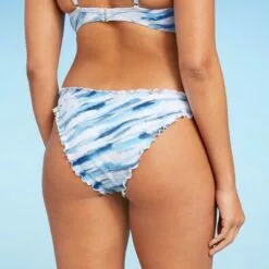 Women's Ribbed Ruffle High Leg Extra Cheeky Bikini Bottom - Shade & Shore™ Blue Tie-Dye 16 Women's Ribbed Ruffle High Leg Extra Cheeky Bikini Bottom - Shade & Shore™ Blue Tie-Dye -Swimsuits Popular Store unnamed file 1826