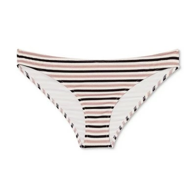 Women's Pique Textured Cheeky Bikini Bottom - Shade & Shore™ Black & White Stripe 7 Women's Pique Textured Cheeky Bikini Bottom - Shade & Shore™ Black & White Stripe - Image 5