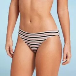 Women's Pique Textured Cheeky Bikini Bottom - Shade & Shore™ Black & White Stripe 19 Women's Pique Textured Cheeky Bikini Bottom - Shade & Shore™ Black & White Stripe -Swimsuits Popular Store unnamed file 1840