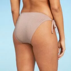 Women's Side-Tie Cheeky Bikini Bottom - Shade & Shore™ Light Mauve Lurex -Swimsuits Popular Store unnamed file 1859