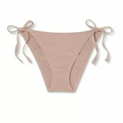 Women's Side-Tie Cheeky Bikini Bottom - Shade & Shore™ Light Mauve Lurex -Swimsuits Popular Store unnamed file 1860