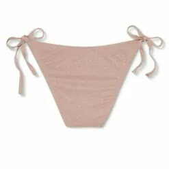 Women's Side-Tie Cheeky Bikini Bottom - Shade & Shore™ Light Mauve Lurex -Swimsuits Popular Store unnamed file 1861