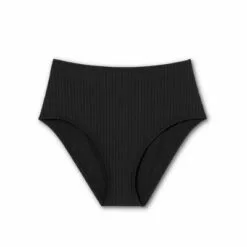 Women's Ribbed Textured High Waist Medium Coverage Bikini Bottom - Kona Sol™ Black -Swimsuits Popular Store unnamed file 1904