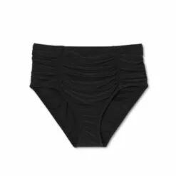 Women's Front Shirred Swim Bikini Bottom - Aqua Green® Black -Swimsuits Popular Store unnamed file 1932