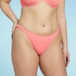 Women's Cinch Tab High Leg Extra Cheeky Bikini Bottom - Shade & Shore™ Guava Pink -Swimsuits Popular Store unnamed file 2030