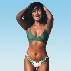 Women's Green Leafy Bikini Swimsuit Wrap Tie Low Rise Bathing Suit-Cupshe -Swimsuits Popular Store unnamed file 205