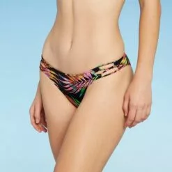 Women's Strappy Side Detail High Leg Extra Cheeky Bikini Bottom - Shade & Shore™ Black Tropical Print 21 Women's Strappy Side Detail High Leg Extra Cheeky Bikini Bottom - Shade & Shore™ Black Tropical Print -Swimsuits Popular Store unnamed file 2081