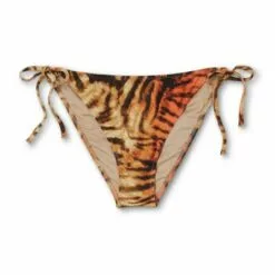 Women's Side-Tie Cheeky Bikini Bottom - Shade & Shore™ Tiger Print -Swimsuits Popular Store unnamed file 2121