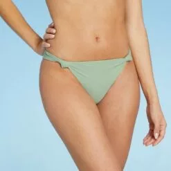Women's Knot Detail Cheeky Bikini Bottom - Shade & Shore™ Light Green -Swimsuits Popular Store unnamed file 2136
