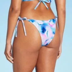 Women's Side-Tie High Leg Extra Cheeky Bikini Bottom - Shade & Shore™ Blue Tie-Dye -Swimsuits Popular Store unnamed file 2153
