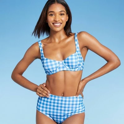 Women's High Leg High Waist Medium Coverage Bikini Bottom - Kona Sol™ Blue 4 Women's High Leg High Waist Medium Coverage Bikini Bottom - Kona Sol™ Blue - Image 2