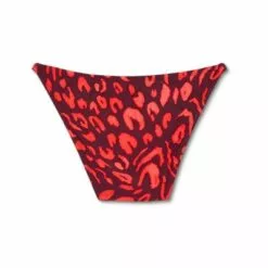 Women's Cheeky Bikini Bottom - Shade & Shore™ Red Animal Print -Swimsuits Popular Store unnamed file 2199
