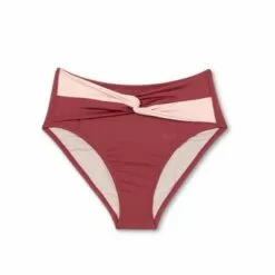 Women's Colorblock High Waist Medium Coverage Bikini Bottom - Kona Sol™ Enhanced Plum -Swimsuits Popular Store unnamed file 2209