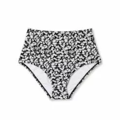 Women's Medium Coverage High Waist Seamed Bikini Bottom - Kona Sol™ Black/White -Swimsuits Popular Store unnamed file 2242