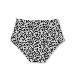 Women's Medium Coverage High Waist Seamed Bikini Bottom - Kona Sol™ Black/White -Swimsuits Popular Store unnamed file 2243