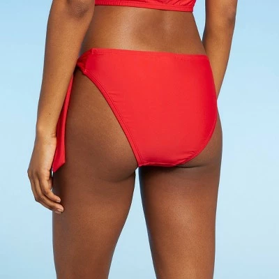 Women's Side-Tie Bikini Bottom - Sea Angel Red 3 Women's Side-Tie Bikini Bottom - Sea Angel Red