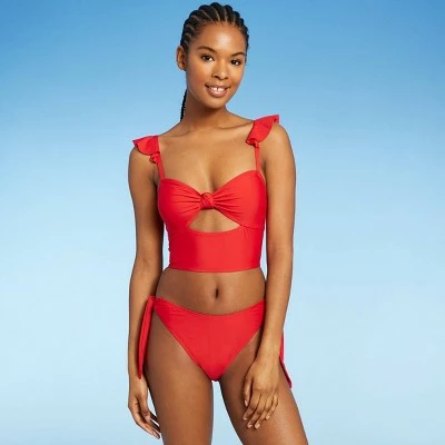 Women's Side-Tie Bikini Bottom - Sea Angel Red 4 Women's Side-Tie Bikini Bottom - Sea Angel Red - Image 2