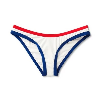 Women's Blocked Trim Ribbed Bikini Bottom - Sea Angel White 7 Women's Blocked Trim Ribbed Bikini Bottom - Sea Angel White - Image 5