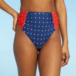 Women's Shirred Panel Bikini Bottom - Sea Angel Red -Swimsuits Popular Store unnamed file 2333