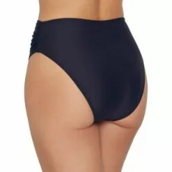Birdsong Women's Onyx Ruched High-Waist Bikini Bottom - S20154-ONYX
