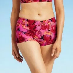 Women's Swim Boyshorts - All in Motion™ Black & Pink Floral -Swimsuits Popular Store unnamed file 2394