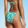 Juniors' Tunneled High Leg Scoop Bikini Bottom - Xhilaration™ Mint Green Animal Print -Swimsuits Popular Store unnamed file 2509