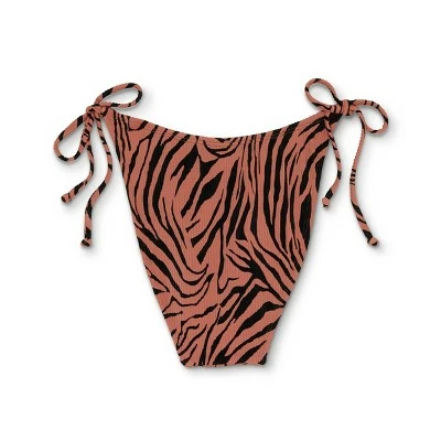 Juniors' Ribbed Cheeky High Leg V-String Bikini Bottom - Xhilaration™ Brown Animal Print 9 Juniors' Ribbed Cheeky High Leg V-String Bikini Bottom - Xhilaration™ Brown Animal Print - Image 7